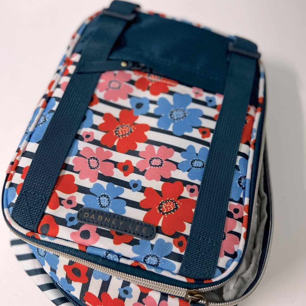 Dabney Lee lunch box floral navy striped
